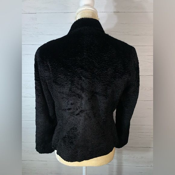 J Crew Plush Blazer Womens Size 6 Black Button Front Long Sleeves Collar - Picture 4 of 8